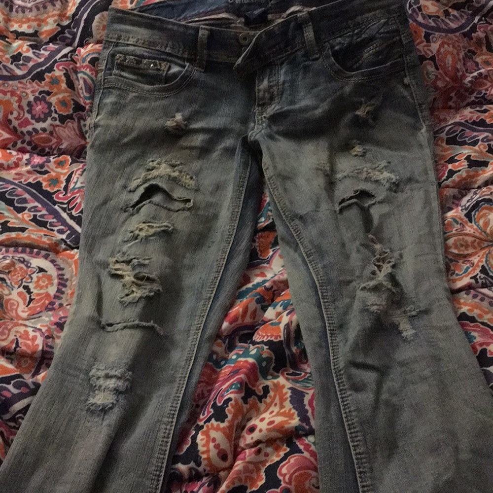 Amethyst distressed jeans